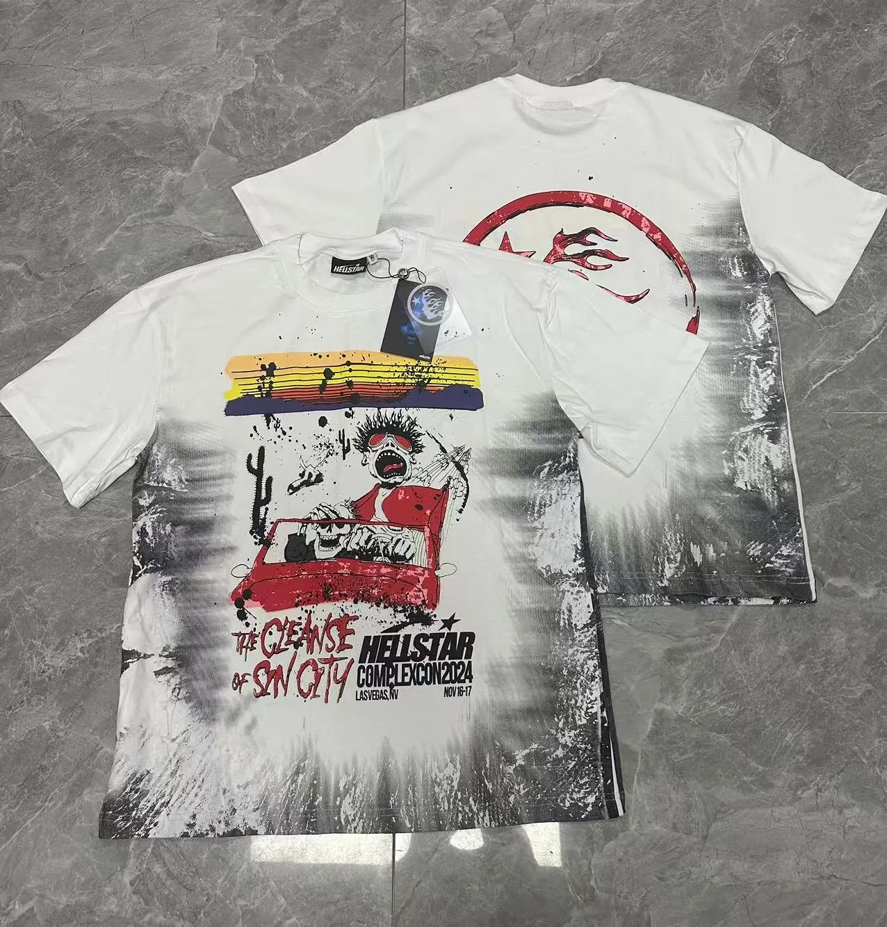 771#White I P54 In Stock Hellstar 、 T （fabric):32 240 Sizes（size）：S-M- L- X L （colour）：White 👉 👉 👉